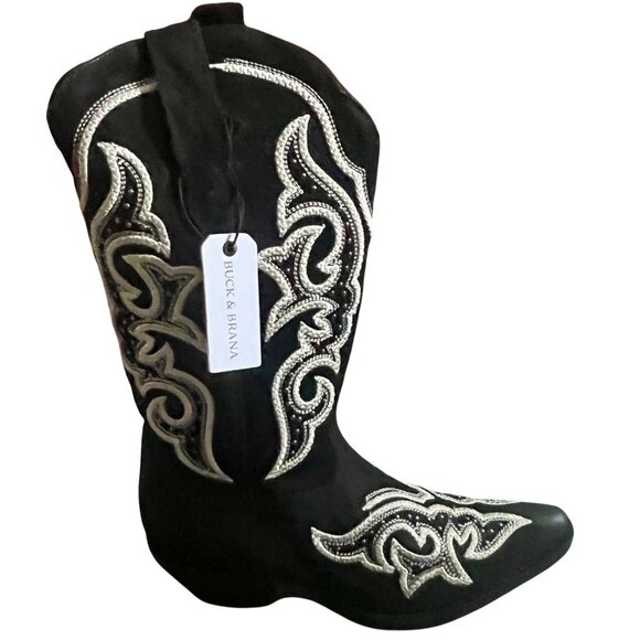 Buck & Brana “Ginger Florida” Black Embroidered Western Boots – Size 8 NEW - Picture 9 of 16